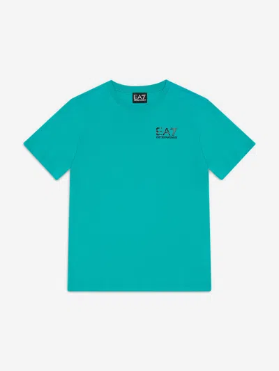 Ea7 Kids' Boys Logo T-shirt In Green