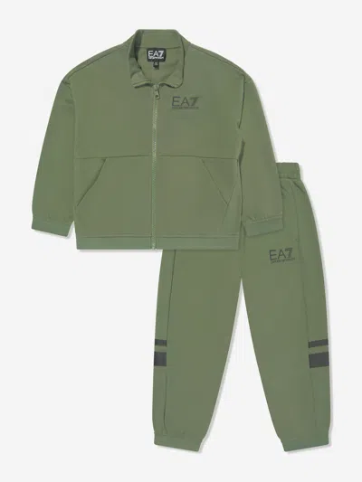 Ea7 Kids' Boys Logo Tracksuit In Green