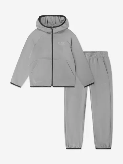 Ea7 Kids' Boys Natural Ventus7 Tracksuit In Gray