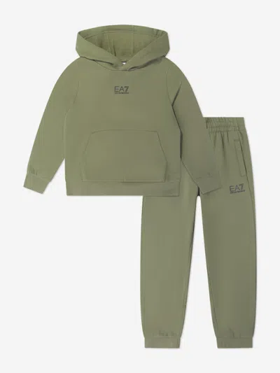 Ea7 Kids' Boys Train Core Id Tracksuit In Green