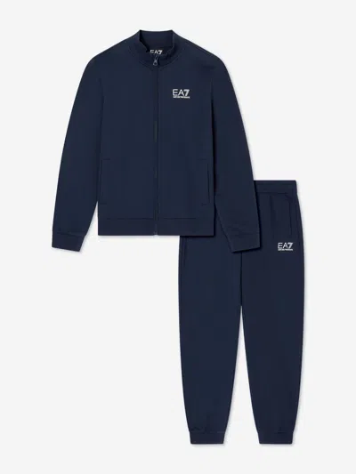Ea7 Kids' Boys Train Core Id Tracksuit In Blue