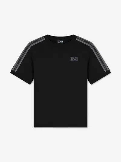 Ea7 Kids' Boys Train Logo Tape T-shirt In Pink