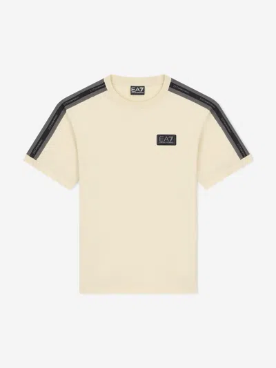 Ea7 Kids' Boys Train Logo Tape T-shirt In Neutral