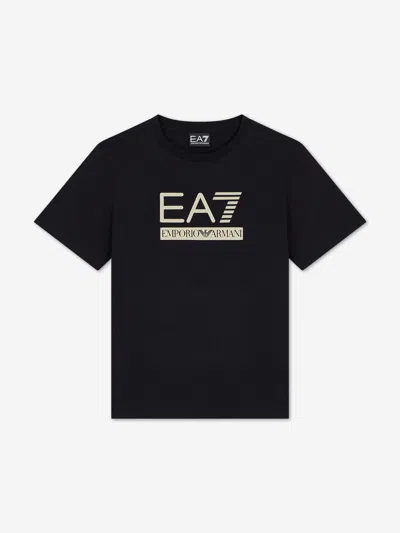 Ea7 Kids' T-shirt Visibility Boy Regular Fit In Cotton Jersey In Black