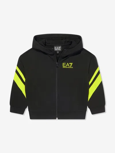 Ea7 Kids' Boys Zip Up Top In Black