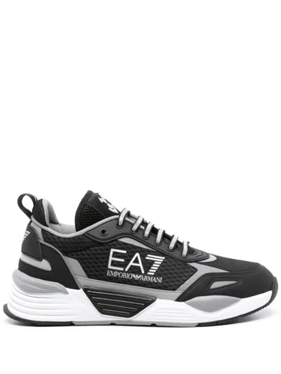 Ea7 Breathable Mesh Trainers In Black