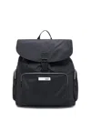 Ea7 Buckle-fastening Flap Backpack In Black