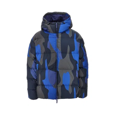 Ea7 Camouflage Ripstop Padded Jacket In Blue