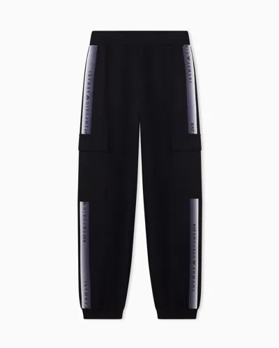 Ea7 Cargo Pants Natural Ventus 7 In Stretch Cotton And Modal In Black