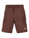 Ea7 Ventus7 Technical Fabric Cargo Shorts In Brown
