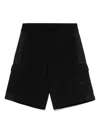 Ea7 Cargo Cotton Blend Shorts In Black