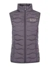 Ea7 Logo Down Vest In Gray