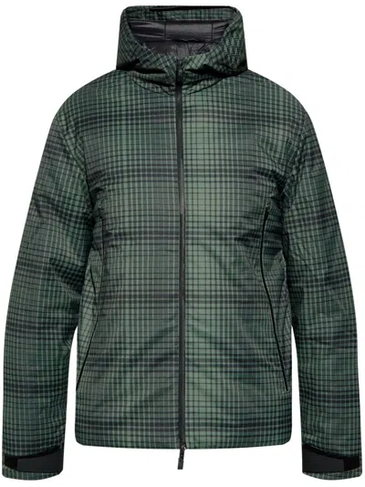 Ea7 Checked Padded Jacket In Green