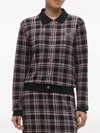 Ea7 Check-print Button-up Jacket In Black