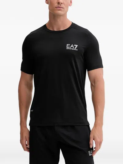Ea7 Chest Logo T-shirt In Black