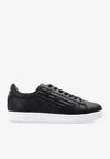 Ea7 Logo-debossed Sneakers In Black