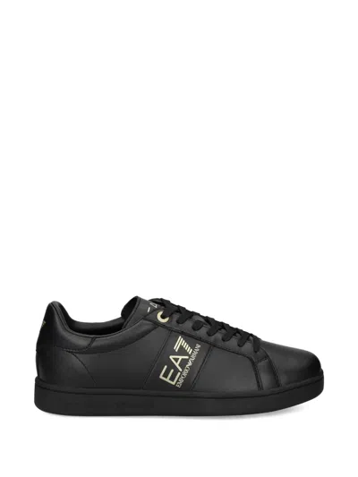 Ea7 Classic Leather Sneakers In Black