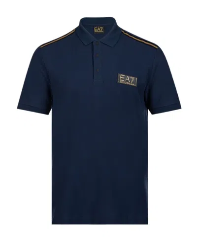 Ea7 Classic Letter Logo Polo Shirt In Black