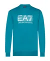 Ea7 Classic Logo Printed Sweater In Green