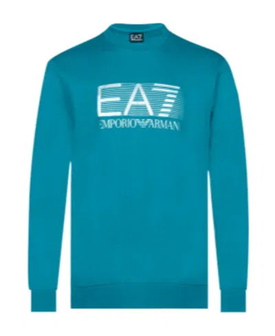 Ea7 Classic Logo Printed Sweater In Green