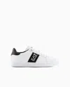 Ea7 Perforated Logo-stripe Low-top Sneakers In White