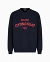 Ea7 Club House Stretch-cotton Interlock Sweatshirt In Blue