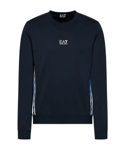 Ea7 Color Logo Printed Sweater In Black