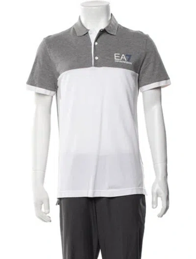 Pre-owned Ea7 Colorblock Pattern Collar Polo Shirt In Grey