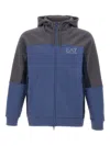 Ea7 Colour-block Hoodie In Blue