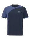 Ea7 Colour-block Logo T-shirt In Blue