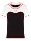 Ea7 Colour-block Panelled T-shirt In Black