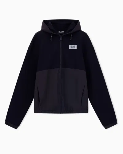 Ea7 Contemporary Sport Hooded Sweatshirt With Scuba Inserts