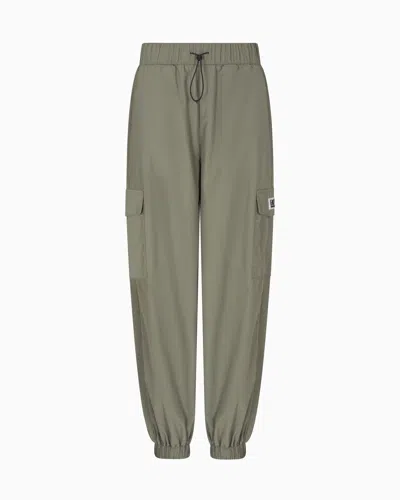 Ea7 Contemporary Sport Nylon Cargo Trousers In Green
