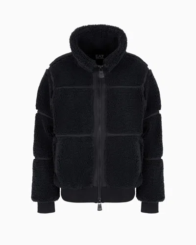 Ea7 Contemporary Sport Teddy-effect Jacket In Schwarz