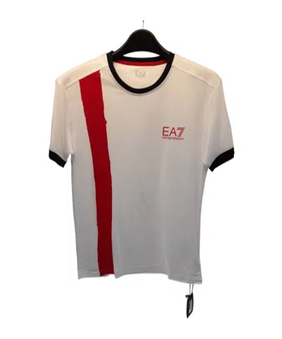 Ea7 Contrast-colored Trimmed T-shirt In Gray