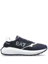 Ea7 Black And White Polyamide Sneaker In Blue