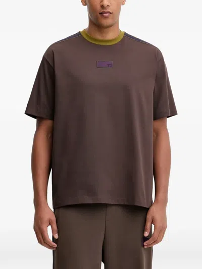 Ea7 Contrast-trim T-shirt In Multi