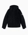 Ea7 Corduroy-effect Technical Ski Down Jacket In Black