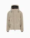 Ea7 Corduroy-effect Technical Ski Down Jacket In Brown