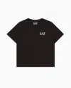 Ea7 Kids' Core Identity Boy Cotton Crew-neck T-shirt In Blue