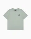 Ea7 Kids' Core Identity Boy Cotton Crew-neck T-shirt In Green