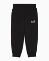 Ea7 Emporio Armani Boys Black Cotton Monogram Joggers In Black