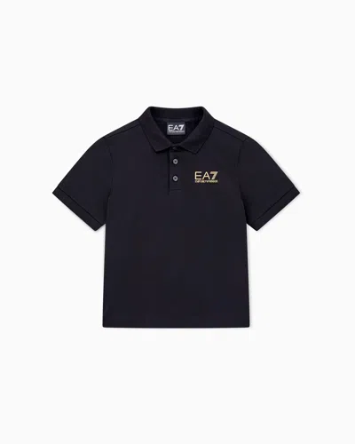 Ea7 Kids' Core Identity Boy Cotton Polo Shirt