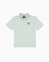 Ea7 Kids' Core Identity Boy Cotton Polo Shirt In Green