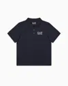 Ea7 Kids' Core Identity Boy Cotton Polo Shirt In Blue