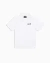 Ea7 Core Identity Boy Cotton Polo Shirt In White