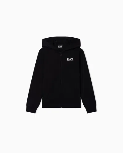 Ea7 Kids' Core Identity Boy Cotton Sweatshirt In Black