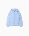 Ea7 Light Hooded Down Jacket Core Identity Boy With Regular Fit In Blue