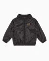 Ea7 Kids' Core Identity Boy Technical-fabric Jacket In Black