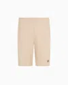 Ea7 Core Identity Cotton Bermuda Shorts In Beige